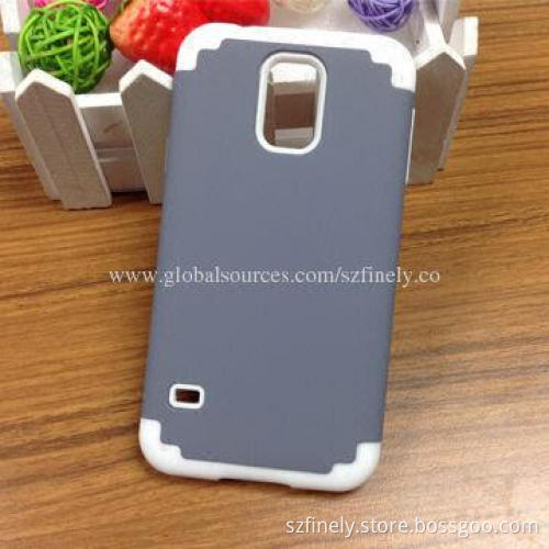 PC + Silicone Cases for Samsung S5, 2-in-1 Design, Various Colors Available